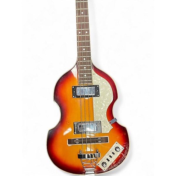 Used Hofner Ignition Series Vintage 4 String Sunburst Electric Bass Guitar