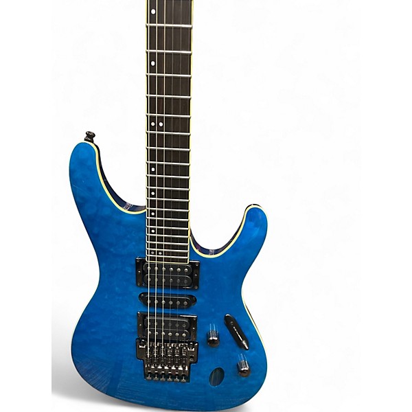 Used Ibanez Prestige S6570Q Blue Solid Body Electric Guitar