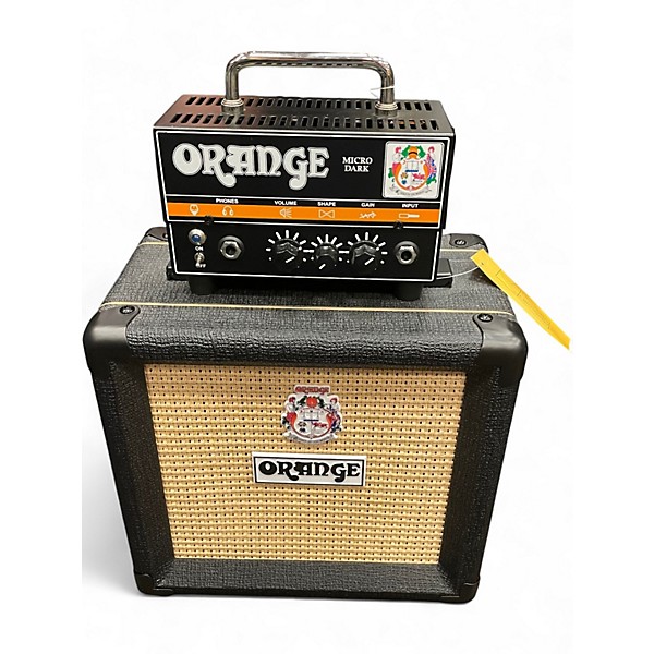 Used Orange Amplifiers Orange Micro Dark 20-Watt Tube Hybrid Guitar Amp Head W/ PPC108 Guitar Stack