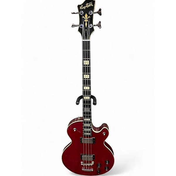 Vintage 1980s Hagstrom Standard Swede Trans Red Solid Body Electric Guitar