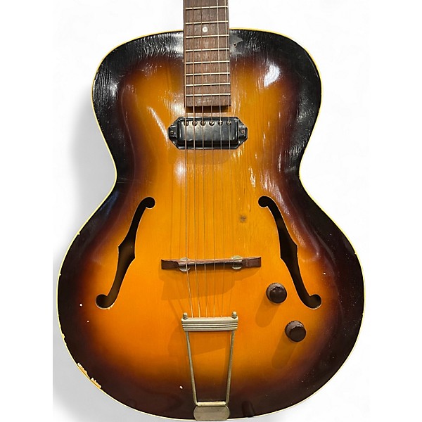 Vintage 1950s Archtop VINTAGE 2 Color Sunburst Acoustic Electric Guitar