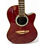 Used Ovation Celebrity cc057 Trans Red Acoustic Electric Guitar