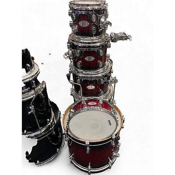 Used PDP by DW 6 Piece X7 Black Cherry Drum Kit