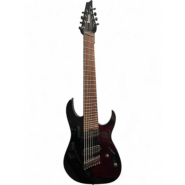 Used Ibanez RGMS8 Black Solid Body Electric Guitar