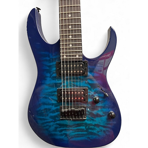 Used Ibanez GRG7221 Blue Sunburst Solid Body Electric Guitar