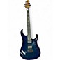 Used Sterling by Music Man JP150 DiMarzio Cerulean Blue Solid Body Electric Guitar thumbnail