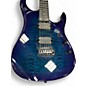 Used Sterling by Music Man JP150 DiMarzio Cerulean Blue Solid Body Electric Guitar