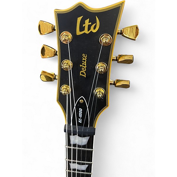 Used ESP EC1000 Deluxe Black and Gold Solid Body Electric Guitar