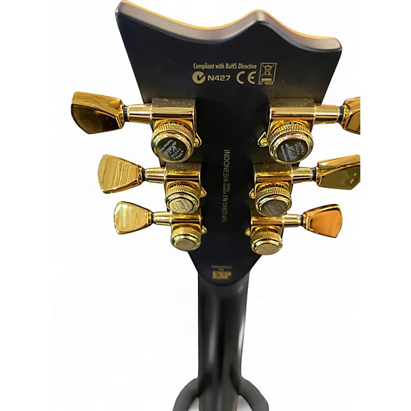 Used ESP EC1000 Deluxe Black and Gold Solid Body Electric Guitar