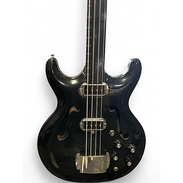 Vintage 1969 Hohner Black Widow Bass Black Electric Bass Guitar