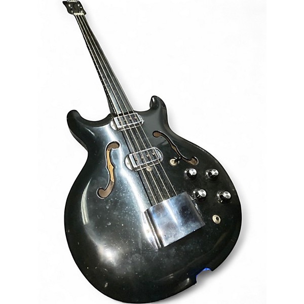 Vintage 1969 Hohner Black Widow Bass Black Electric Bass Guitar