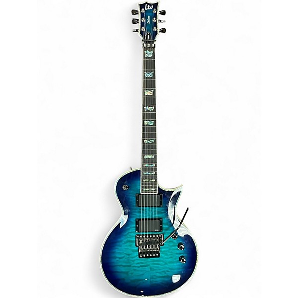 Used ESP LTD EC1000 FR Deluxe Blue Burst Solid Body Electric Guitar