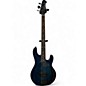 Used Sterling by Music Man Sting Ray Burl Top Blue Electric Bass Guitar thumbnail