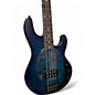 Used Sterling by Music Man Sting Ray Burl Top Blue Electric Bass Guitar