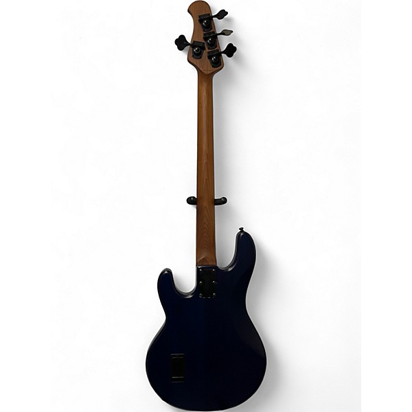 Used Sterling by Music Man Sting Ray Burl Top Blue Electric Bass Guitar
