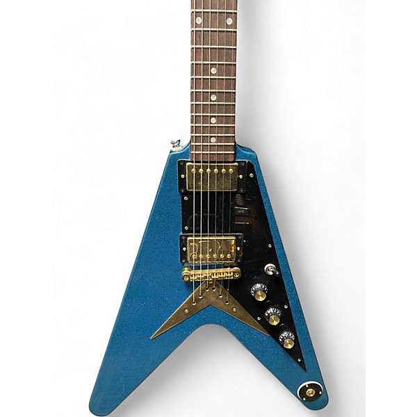 Used Epiphone FLYING V Blue Solid Body Electric Guitar