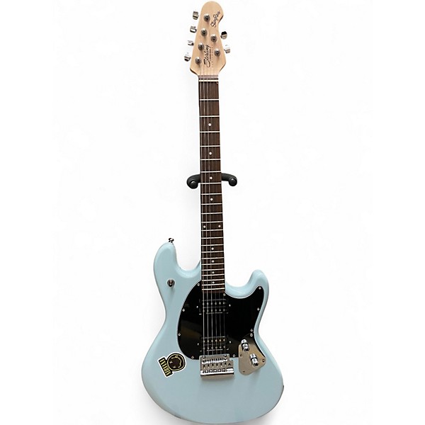 Used Sterling by Music Man Sting Ray Daphne Blue Solid Body Electric Guitar