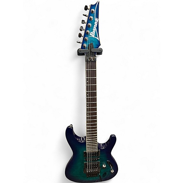 Used Ibanez S670QM Blue Solid Body Electric Guitar