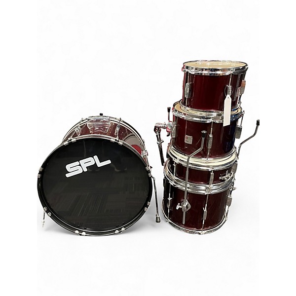 Used SPL 5 Piece 5 PIECE KICKER Red Drum Kit