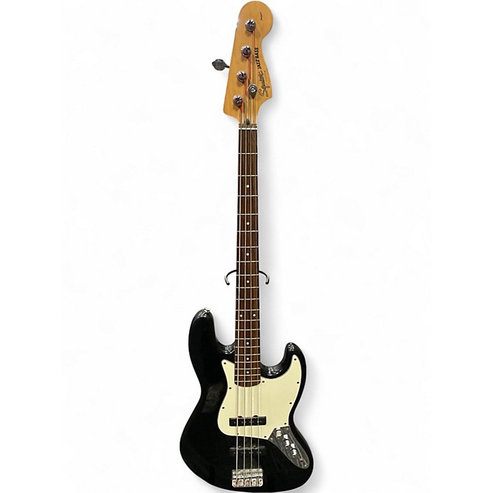 Used Squier standard jazz bass Black Electric Bass Guitar Black