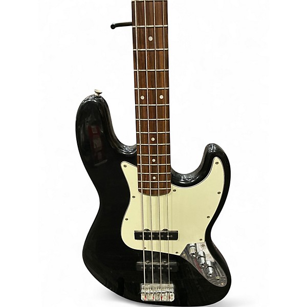 Used Squier standard jazz bass Black Electric Bass Guitar Black