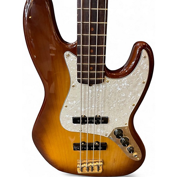Used Fender 75th Anniversary Commemorative American Jazz Bass 2 Color Sunburst Electric Bass Guitar