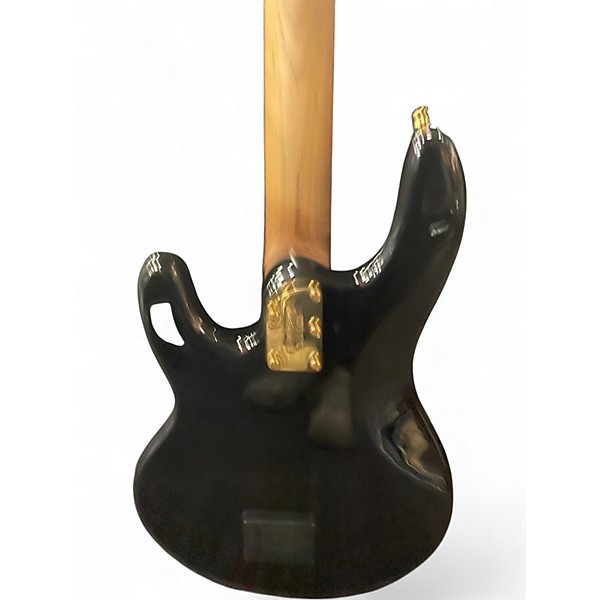 Used Ernie Ball Music Man Stingray HH 4 String Black and Gold Electric Bass Guitar