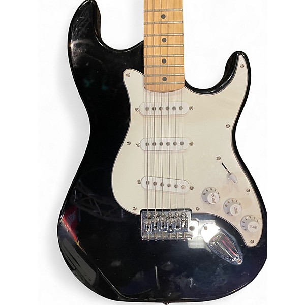 Used Silvertone St Style Black Solid Body Electric Guitar