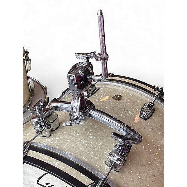 Used Ludwig 3 Piece Classic Maple Vintage White Drum Kit
