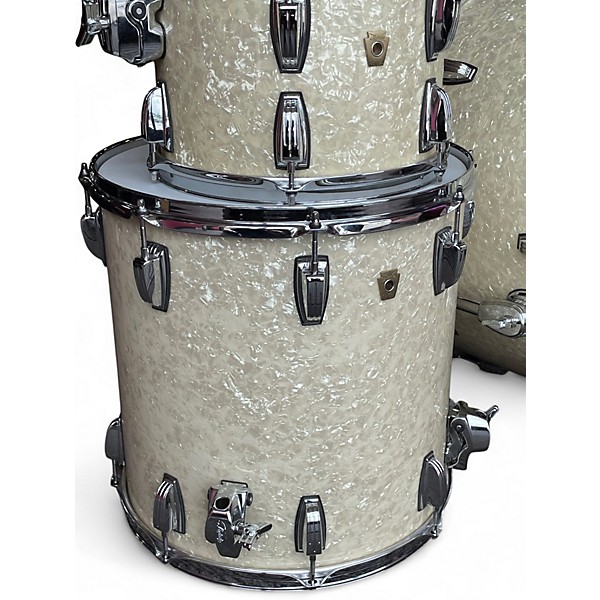 Used Ludwig 3 Piece Classic Maple Vintage White Drum Kit