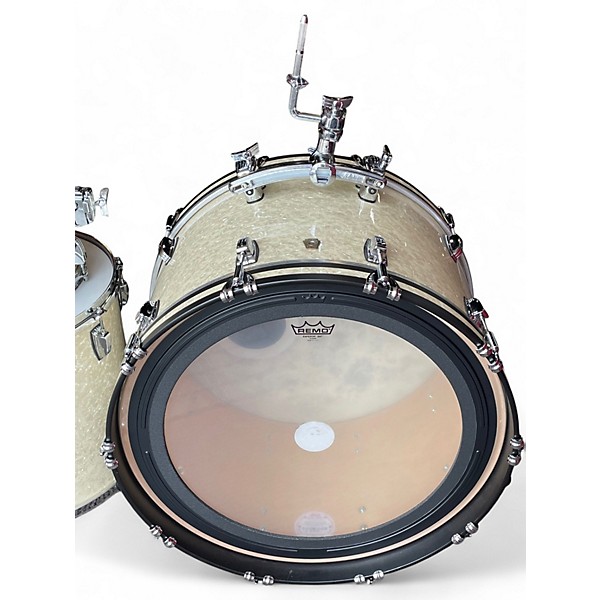 Used Ludwig 3 Piece Classic Maple Vintage White Drum Kit