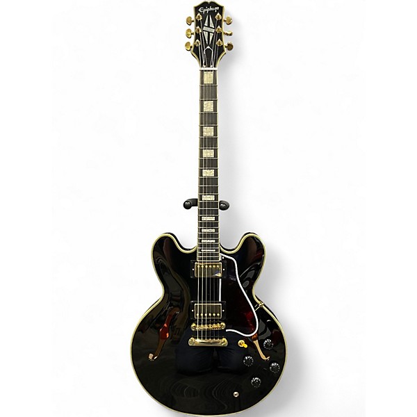 Used Epiphone ES355 CUSTOM Ebony Hollow Body Electric Guitar
