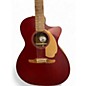 Used Fender Newporter Player Red Acoustic Electric Guitar