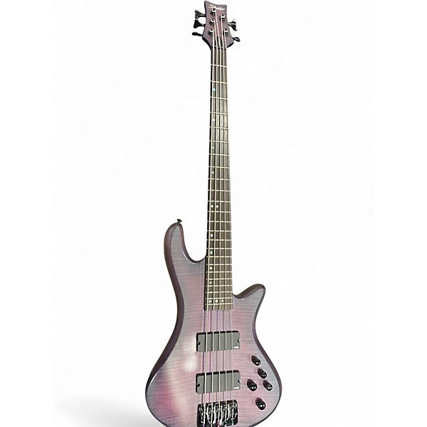 Used Schecter Guitar Research Stiletto Studio 5 String Purple Electric Bass Guitar