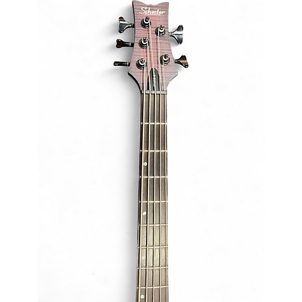 Used Schecter Guitar Research Stiletto Studio 5 String Purple Electric Bass Guitar