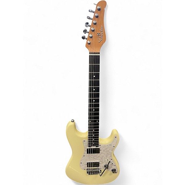 Used Schecter Guitar Research jack fowler traditional HT Antique Ivory Solid Body Electric Guitar