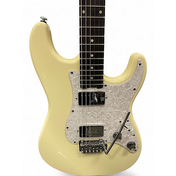 Used Schecter Guitar Research jack fowler traditional HT Antique Ivory Solid Body Electric Guitar