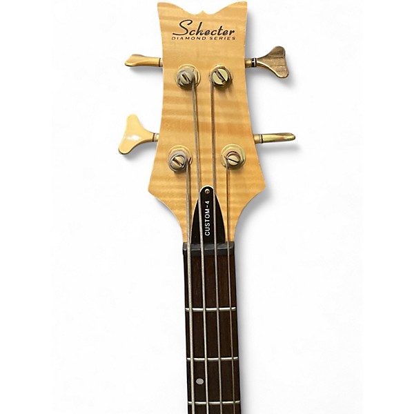 Used Schecter Guitar Research Diamond Series custom 4 Natural Electric Bass Guitar