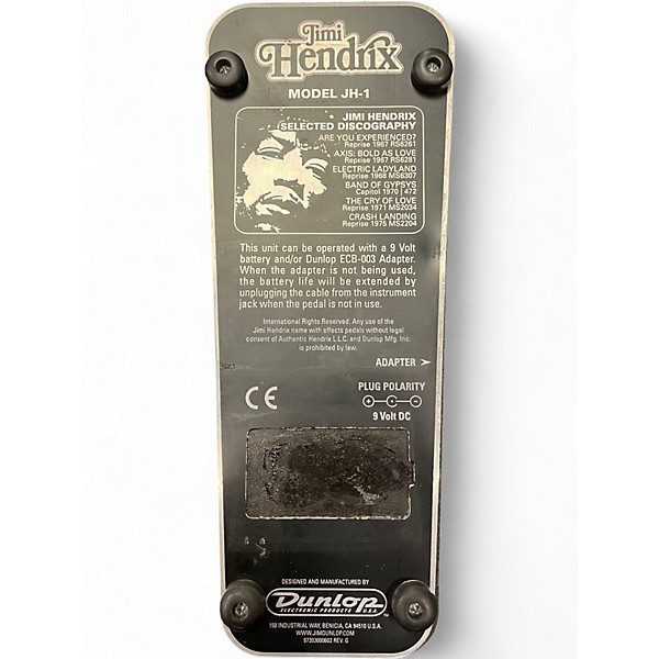 Used Dunlop JH1 Jimi Hendrix Signature Wah Effect Pedal