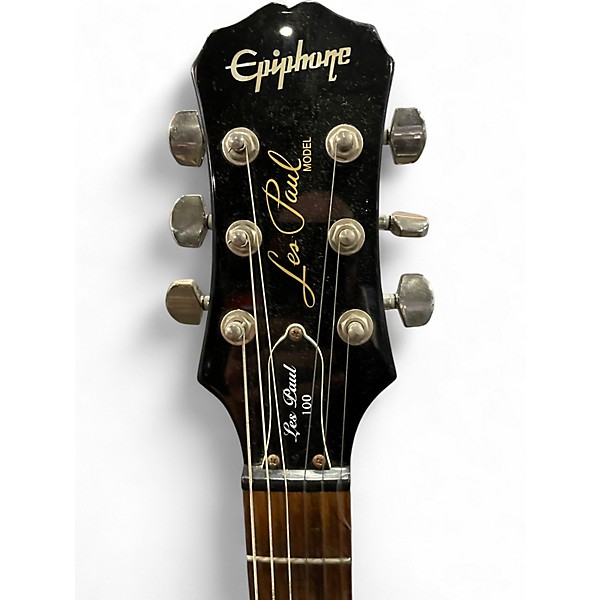 Used Epiphone Les Paul 100 Bolt On Black Solid Body Electric Guitar