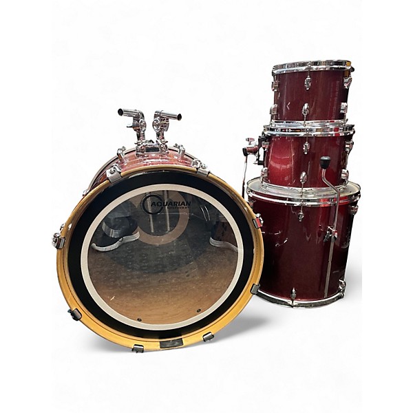Used Pearl 4 Piece Export Trans Red Drum Kit