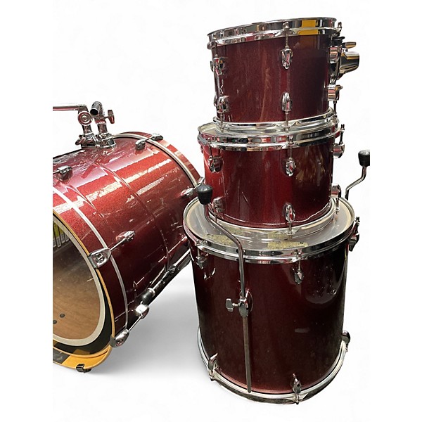 Used Pearl 4 Piece Export Trans Red Drum Kit