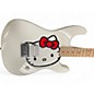 Used Squier Hello Kitty Stratocaster Single Hum Black With Kitty Pickguard Classic White Solid Body Electric Guitar