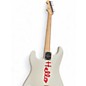 Used Squier Hello Kitty Stratocaster Single Hum Black With Kitty Pickguard Classic White Solid Body Electric Guitar