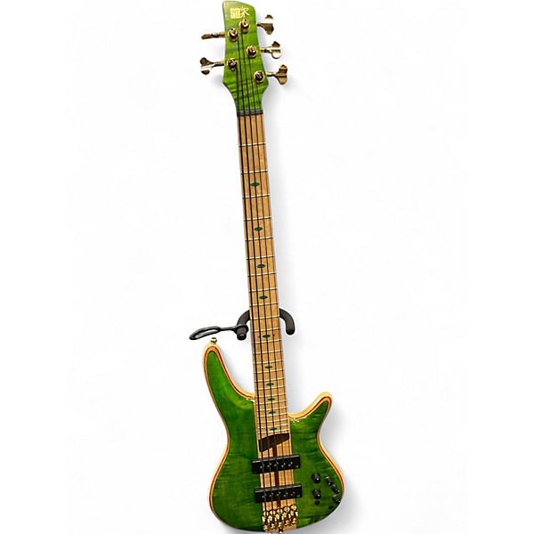 Used Ibanez SR5FMDX Green Electric Bass Guitar