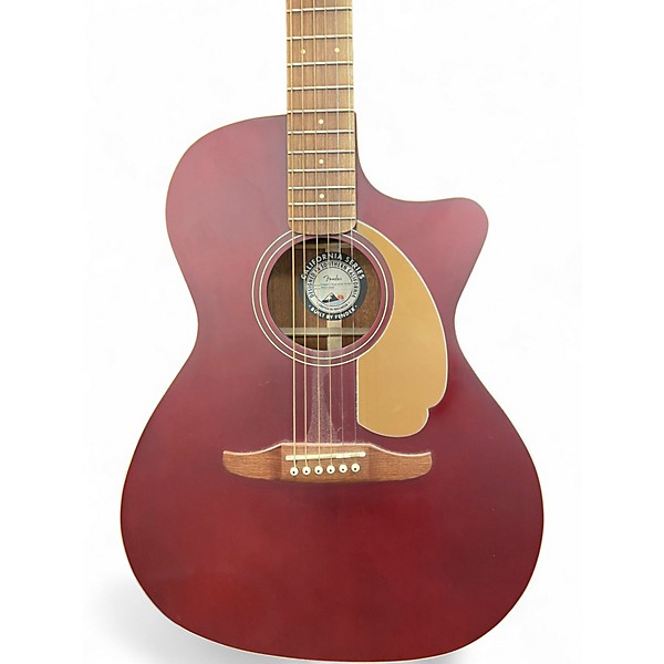 Used Fender Newporter Player Wine Red Acoustic Electric Guitar
