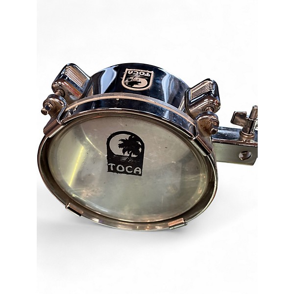 Used Toca 2 Piece Chrome Over Steel Timbale Set Chrome Drum