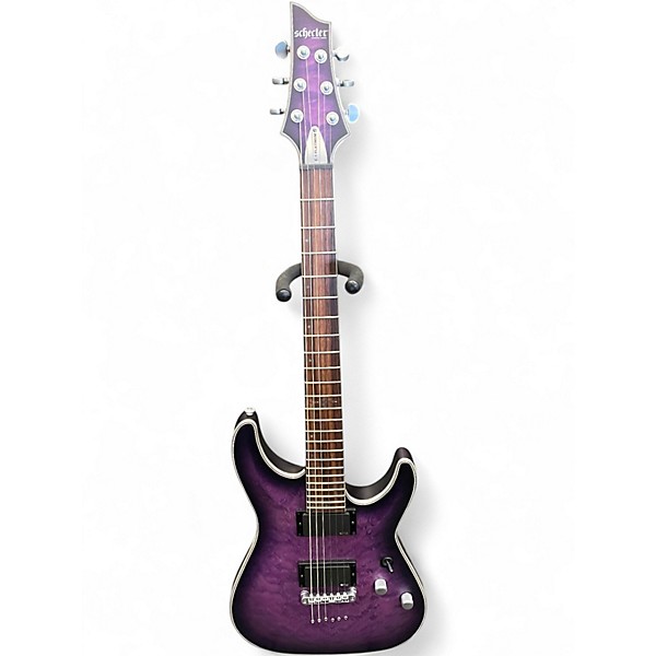 Used Schecter Guitar Research C1 Platinum Purple Solid Body Electric Guitar