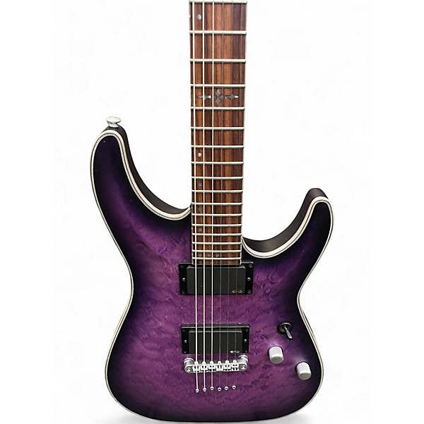 Used Schecter Guitar Research C1 Platinum Purple Solid Body Electric Guitar