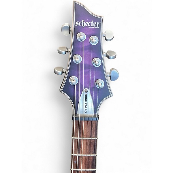 Used Schecter Guitar Research C1 Platinum Purple Solid Body Electric Guitar